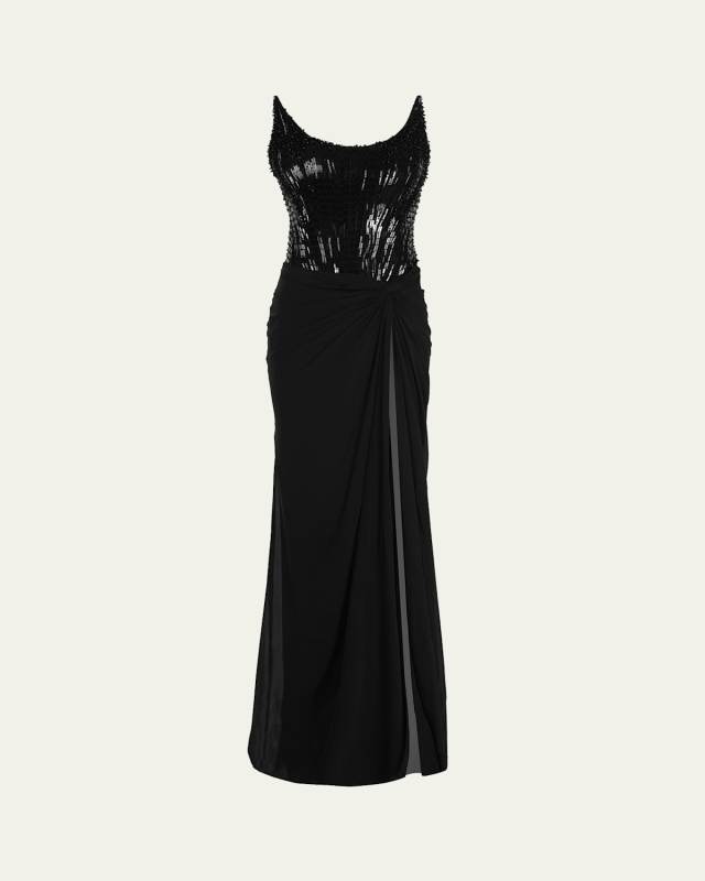 Reptilian Strapless Corset Gown
